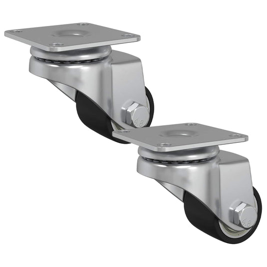 Vidaxl caster 2 pcs zilver 44,1 x 44,1 x 1,95 mm nylon