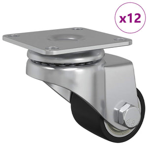 Vidaxl caster 12 st zilver 44,1 x 44,1 x 1,95 mm nylon