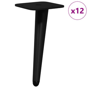 Vidaxl staande voeten 12 st zwart 56 x 56 x 100 mm ijzer