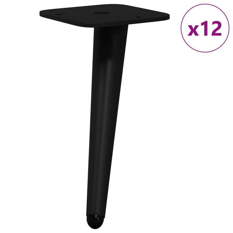 Afbeelding laden in galerijviewer, Vidaxl staande voeten 12 st zwart 56 x 56 x 100 mm ijzer
