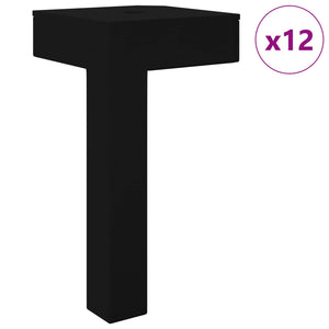 Vidaxl staande poten 12 st zwart 57 x 57 x 100 mm ijzer