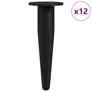 Vidaxl meubelpoten 12 st zwart ø 40 x 98 mm ijzer