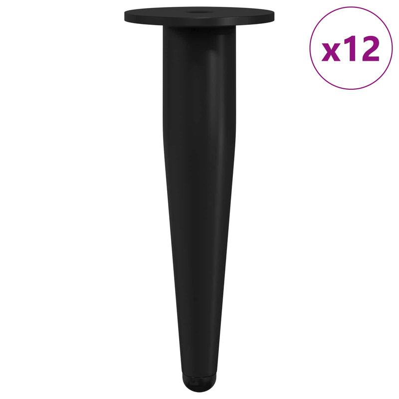 Afbeelding laden in galerijviewer, Vidaxl meubelpoten 12 st zwart ø 40 x 98 mm ijzer
