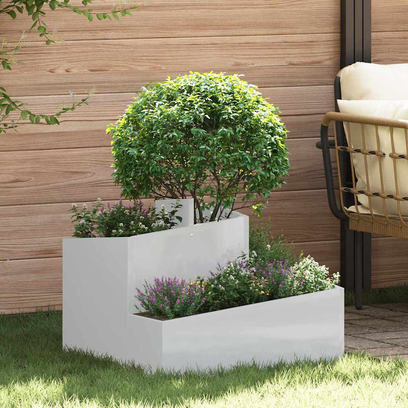 Afbeelding laden in galerijviewer, Vidaxl tuin bloempot zilver 60 x 60 x 50 cm gegalvaniseerd staal

