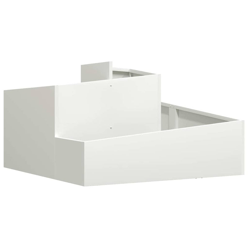 Afbeelding laden in galerijviewer, Vidaxl tuin bloempot wit 80 x 80 x 50 cm koudgewalst staal
