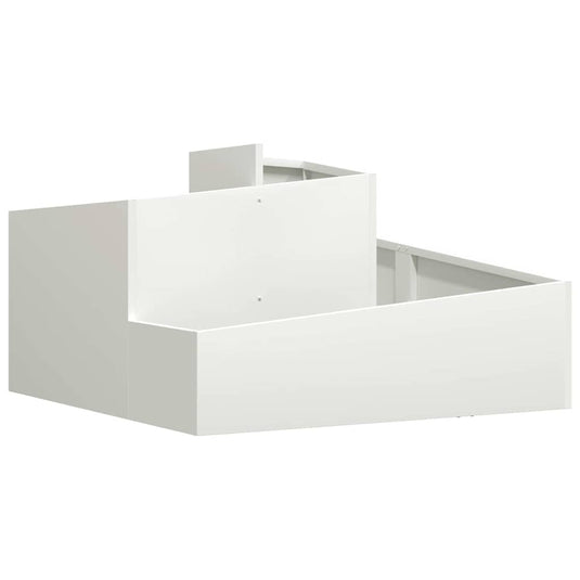 Vidaxl tuin bloempot wit 80 x 80 x 50 cm koudgewalst staal