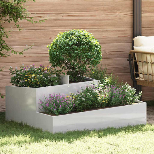 Vidaxl tuin bloempot zilver 100 x 100 x 50 cm roestvrij staal