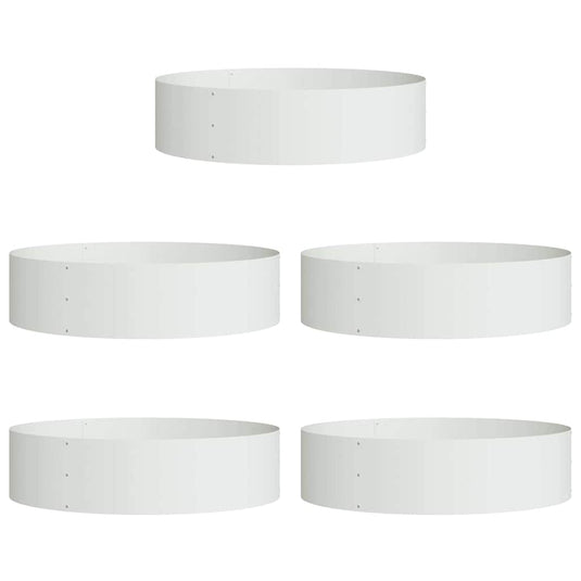 Vidaxl plantenring 5 pcs wit 80 x 80 x 20 cm koudgewalst staal