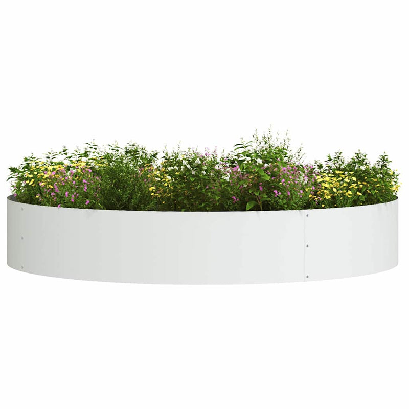 Afbeelding laden in galerijviewer, Vidaxl plantenring wit 120 x 120 x 20 cm koudgewalst staal
