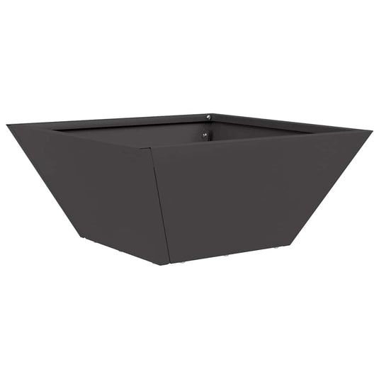 Vidaxl tuin bloempot zwart 35 x 35 x 15 cm koudgewalst staal