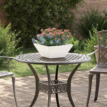 Vidaxl tuin bloempot 5 pcs wit 35 x 35 x 15 cm koudgewalst staal