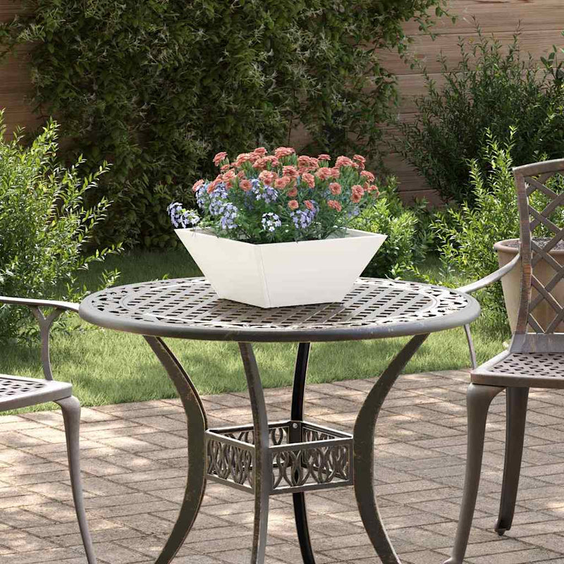 Afbeelding laden in galerijviewer, Vidaxl tuin bloempot 5 pcs wit 35 x 35 x 15 cm koudgewalst staal
