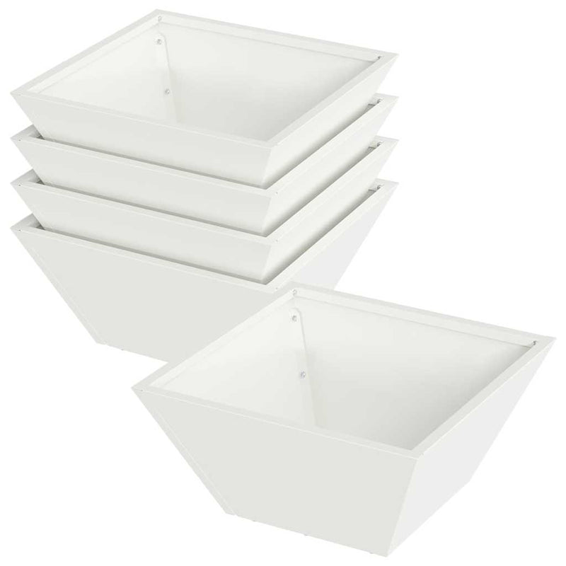 Afbeelding laden in galerijviewer, Vidaxl tuin bloempot 5 pcs wit 35 x 35 x 15 cm koudgewalst staal
