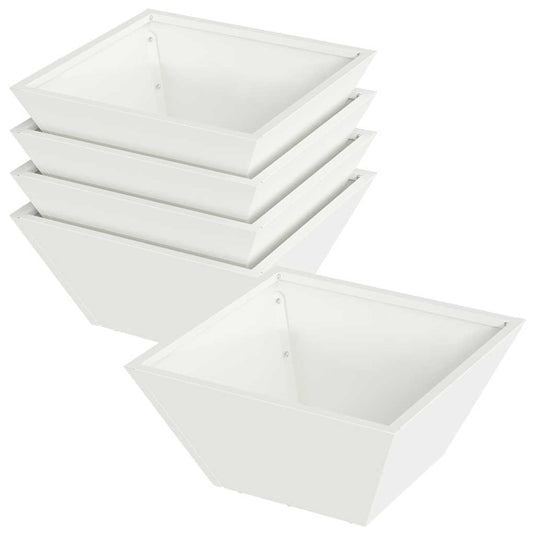 Vidaxl tuin bloempot 5 pcs wit 35 x 35 x 15 cm koudgewalst staal