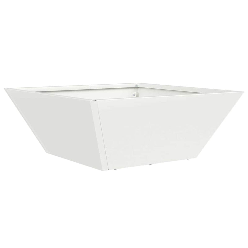 Afbeelding laden in galerijviewer, Vidaxl tuin bloempot wit 40 x 40 x 15 cm koudgewalst staal
