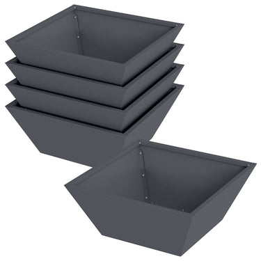 Vidaxl tuin bloempot 5 pcs antraciet 40 x 40 x 15 cm koudgewalst staal