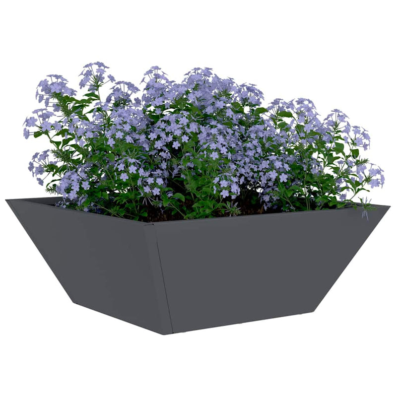 Afbeelding laden in galerijviewer, Vidaxl tuin bloempot 5 pcs antraciet 40 x 40 x 15 cm koudgewalst staal
