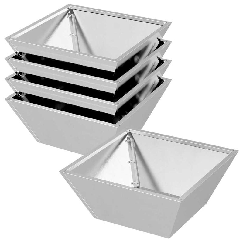 Afbeelding laden in galerijviewer, Vidaxl tuin bloempot 5 pcs zilver 40 x 40 x 15 cm roestvrij staal
