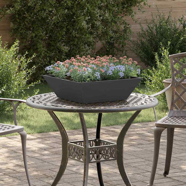 Vidaxl tuin bloempot zwart 50 x 50 x 15 cm koudgewalst staal