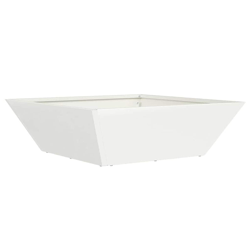 Afbeelding laden in galerijviewer, Vidaxl tuin bloempot wit 50 x 50 x 15 cm koudgewalst staal
