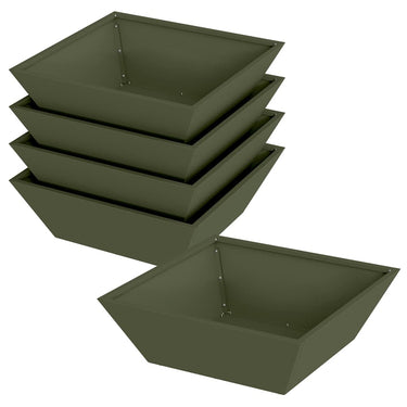 Vidaxl tuin bloempot 5 pcs olijf groen 50 x 50 x 15 cm