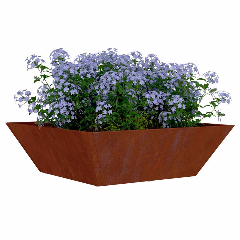 Afbeelding laden in galerijviewer, Vidaxl tuin bloempot roestig 50 x 50 x 15 cm cortenstaal
