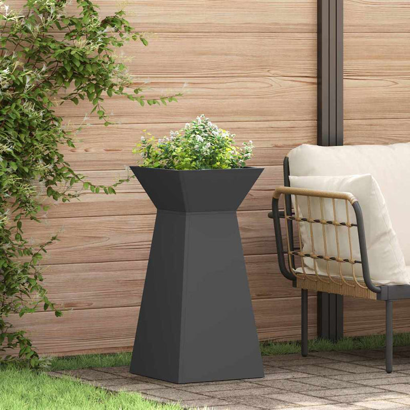 Afbeelding laden in galerijviewer, Vidaxl pilaar plantenbak 2 pcs zwart 35 x 35 x 73 cm
