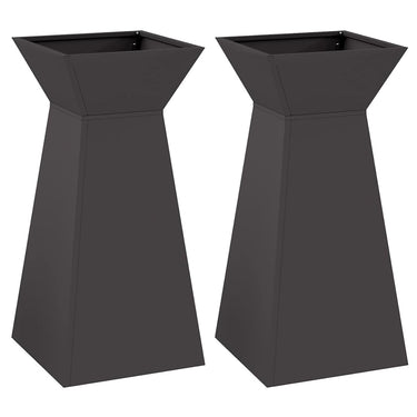 Vidaxl pilaar plantenbak 2 pcs zwart 35 x 35 x 73 cm