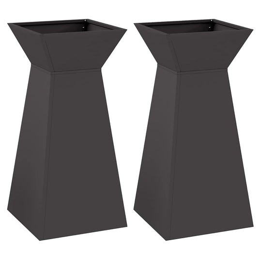 Vidaxl pilaar plantenbak 2 pcs zwart 35 x 35 x 73 cm