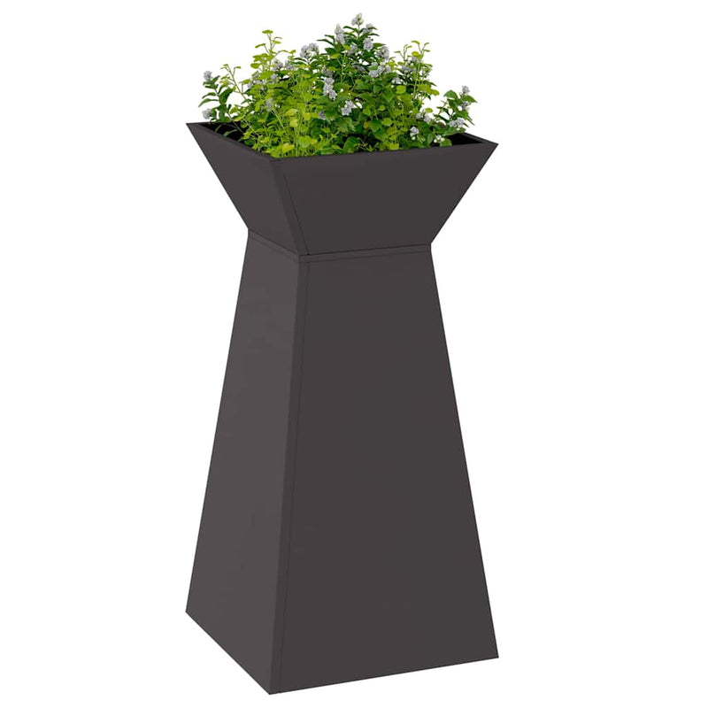 Afbeelding laden in galerijviewer, Vidaxl pilaar plantenbak 2 pcs zwart 35 x 35 x 73 cm
