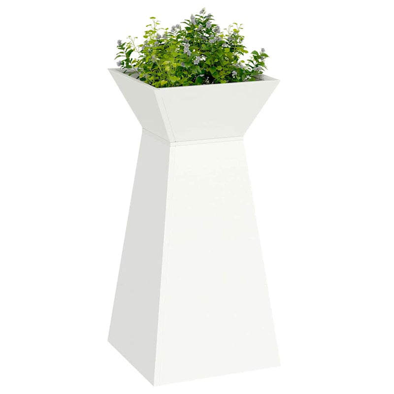 Afbeelding laden in galerijviewer, Vidaxl pilaar plantenbak 2 pcs wit 35 x 35 x 73 cm
