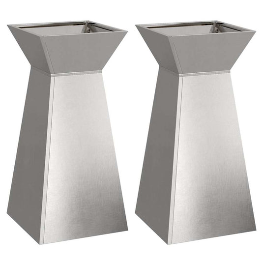 Vidaxl pilaar plantenbak 2 pcs zilver 35 x 35 x 73 cm