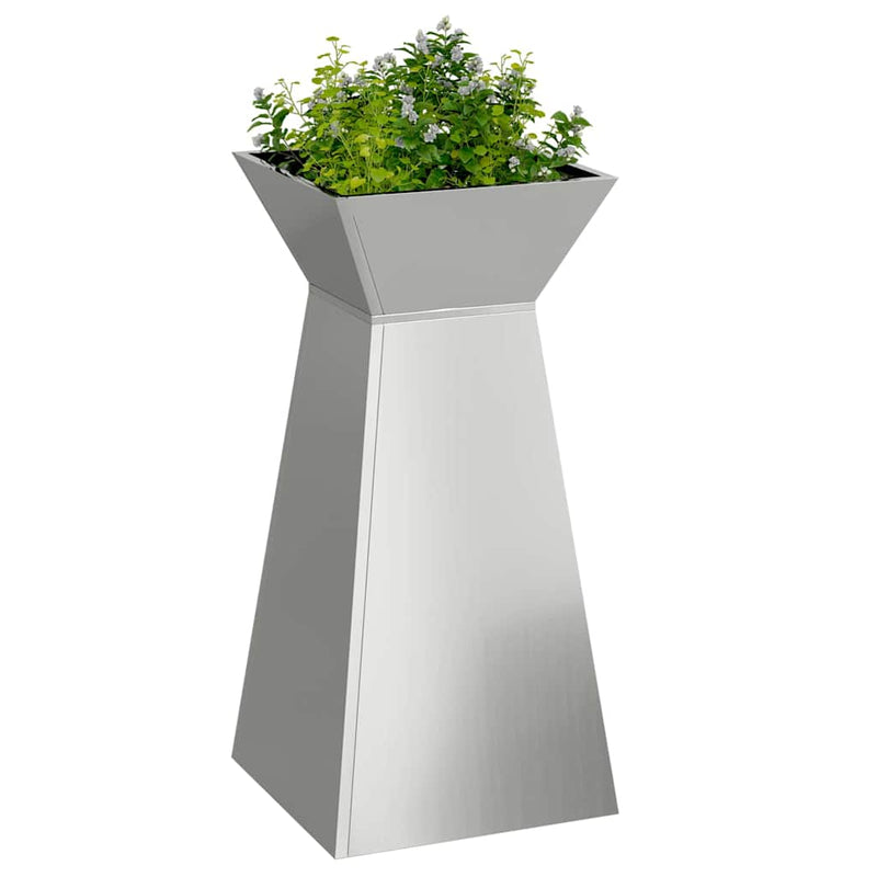 Afbeelding laden in galerijviewer, Vidaxl pilaar plantenbak 2 pcs zilver 35 x 35 x 73 cm
