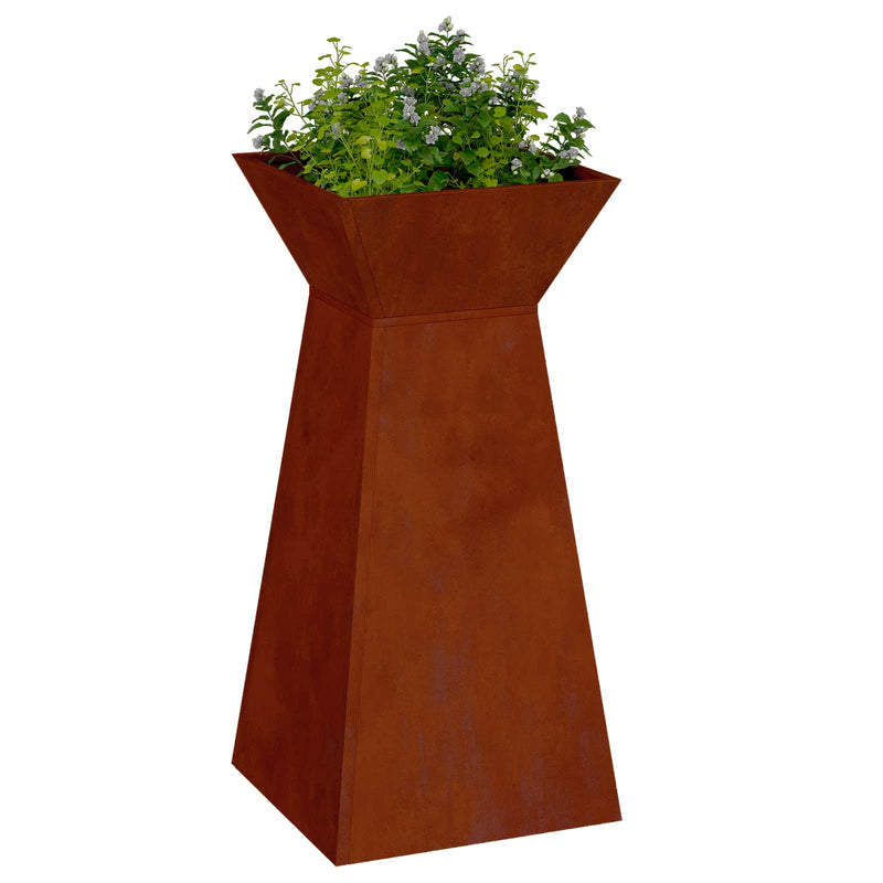 Afbeelding laden in galerijviewer, Vidaxl pilaar plantenbak 2 pcs zilver 35 x 35 x 73 cm
