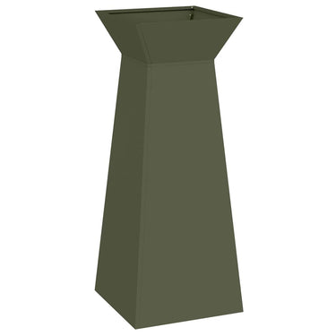 Vidaxl pilaar plantenbak olijfgroen 40 x 40 x 100 cm