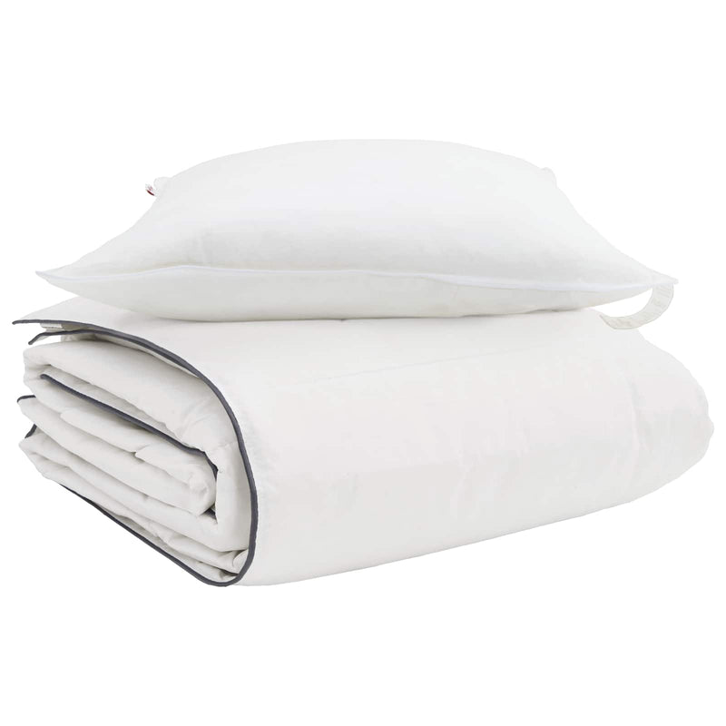 Afbeelding laden in galerijviewer, Vidaxl winter dekbed met kussen 2 pcs wit donsveertjes
