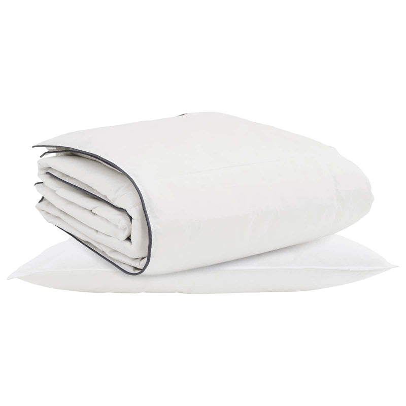 Afbeelding laden in galerijviewer, Vidaxl winter dekbed met kussen 2 pcs wit donsveertjes
