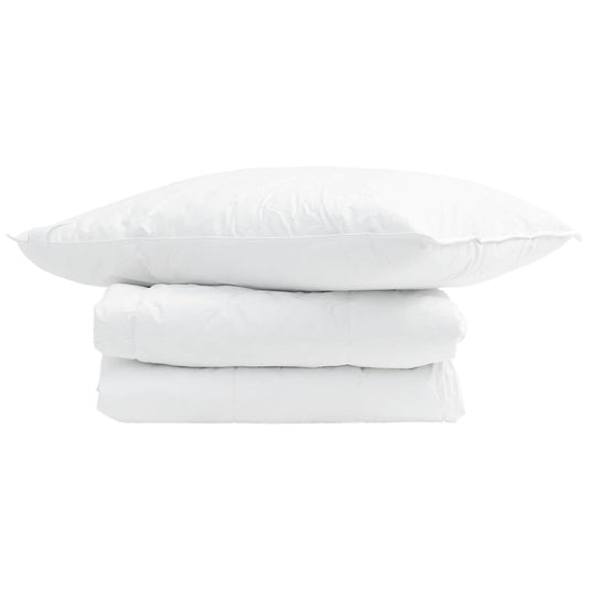 Vidaxl zomer dekbed met kussen 2 pcs wit donsveertjes