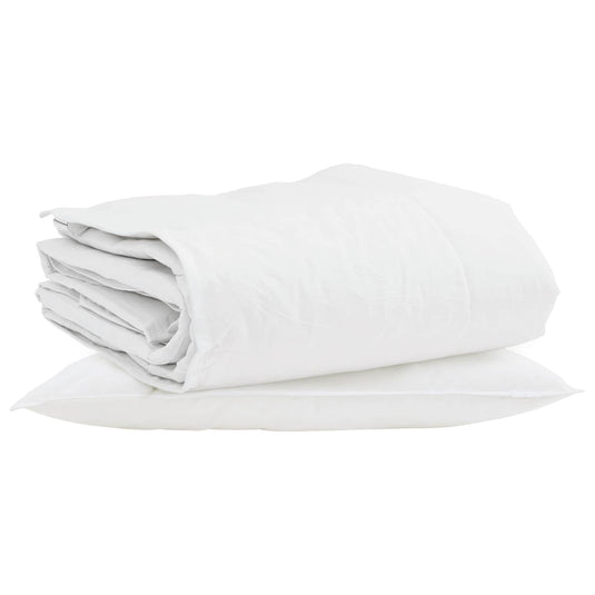 Vidaxl winter dekbed met kussen 2 pcs wit donsveertjes