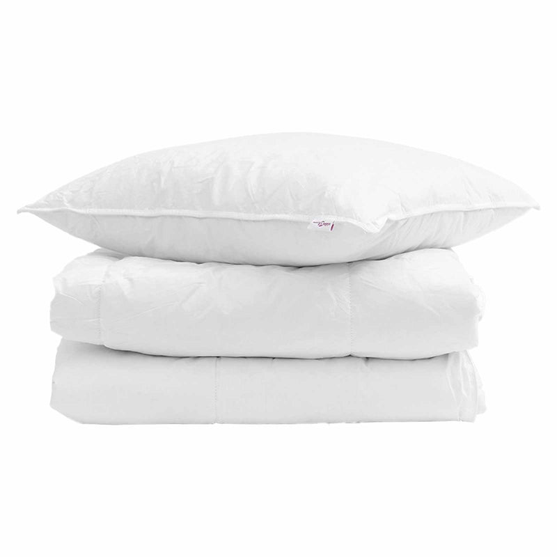 Afbeelding laden in galerijviewer, Vidaxl winter dekbed met kussen 2 pcs wit donsveertjes
