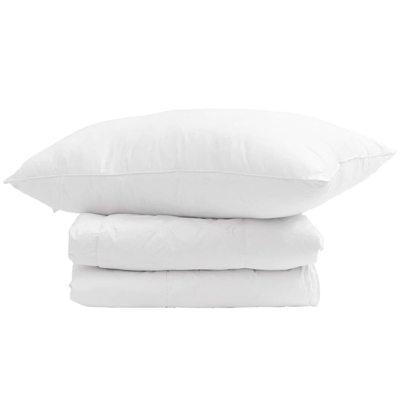 Afbeelding laden in galerijviewer, Vidaxl winter dekbed met kussen 2 pcs wit donsveertjes

