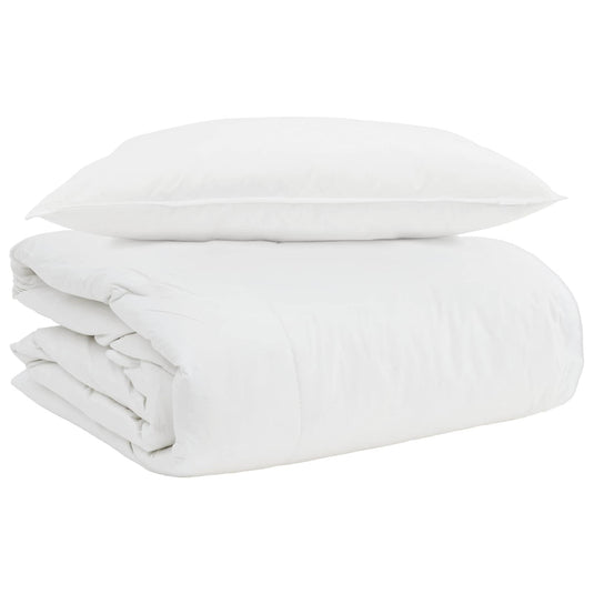 Vidaxl 2-in-1 dekbed met kussen 2 pcs wit donsveertjes