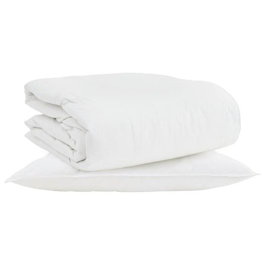 Vidaxl 2-in-1 dekbed met kussen 2 pcs wit donsveertjes