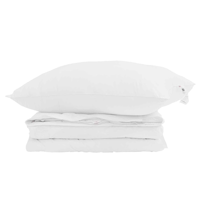 Afbeelding laden in galerijviewer, Vidaxl 2-in-1 dekbed met kussen 2 pcs wit donsveertjes
