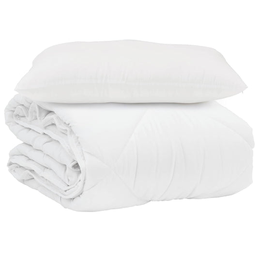 Vidaxl zomer dekbed met kussen 2 pcs wit microvezel