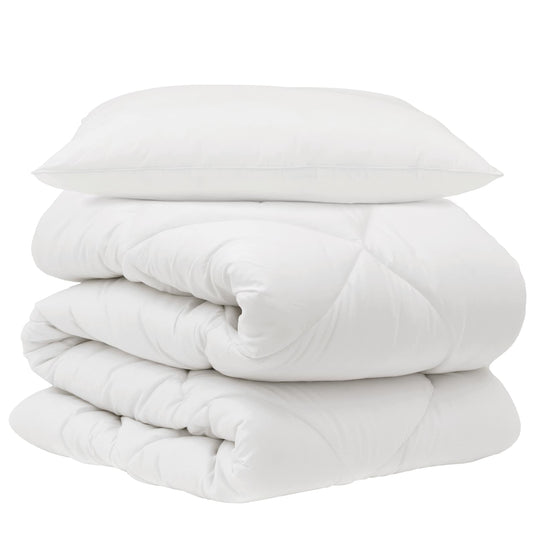 Vidaxl dekbed met kussen 2 pcs wit microvezel