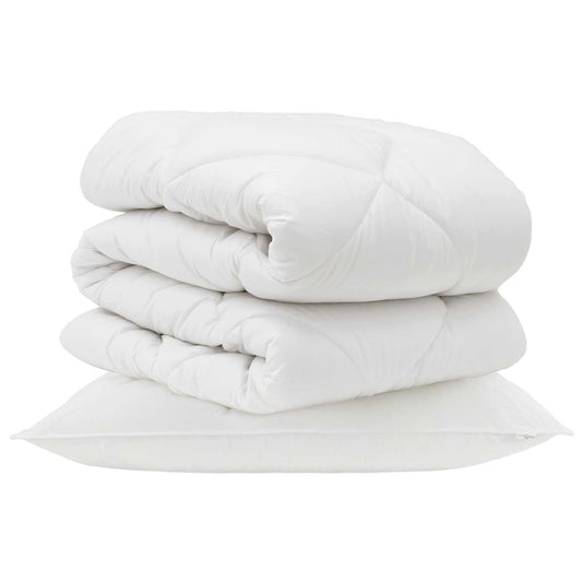 Vidaxl dekbed met kussen 2 pcs wit microvezel
