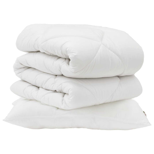 Vidaxl dekbed set met kussen 2 pcs wit microvezel