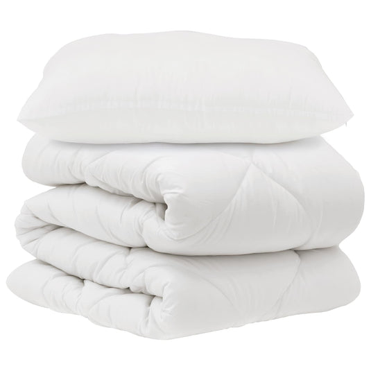 Vidaxl dekbed set met kussen 2 pcs wit microvezel