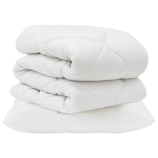 Vidaxl dekbed set met kussen 2 pcs wit microvezel